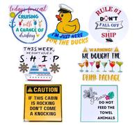 YJ PREMIUMS 7PC Funny Cruise Ship Magnets | Playful Nautical Humor Refrigerator Magnets