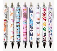 YJ PREMIUMS 8PC Dog Writing Pens Veterinary Ballpoint Ink Pen Set for Dogs Lovers Doggie People Kawaii Puppy Paw Print Vet Med School Supplies Students Stationary Animal for Men Women Themed Gifts