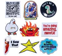 YJ PREMIUMS 9PC Funny Morale Patch, Tactical Military Army Airsoft Patches Bundle Set for Hat Backpacks Gear Embroidered Offensive Cool Molle Novelty I Saw That Shy Duck Stay Positive Gifts