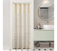 YJ YANJUN Cream Lace Stand Up Shower Curtain 36x72 Scalloped Shabby Chic for the Small Stall Bathroom Victorian French Country Narrow CottageCore RV Ivory/Cream,Beige