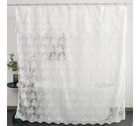 YJ YANJUN White Long Shower Curtain 84 Length Scalloped Edge Victorian Shower Curtain Embroidered Lace Bath Curtains Cottage core Farmhosue Boho Vintage Bathroom Décor 72 x 84