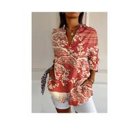 (YJ4979-RD, S) new women's shirts Summer European and American fashion hot-selling three-quarter sleeve shirts Animal pattern 3D printing