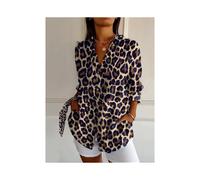 (YJ4983-LD, L) new women's shirts Summer European and American fashion hot-selling three-quarter sleeve shirts Animal pattern 3D printing