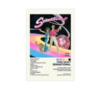 YJACED Exclusive Art Rapper Yung Poster Gravy Music Cover Sensational Canvas Poster Wall Art Decor Print Picture Paintings for Living Room Bedroom Decoration 12x18inch(30x45cm)