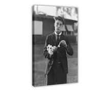 YJACED Movie Actor - Buster Keaton Vintage Poster Canvas Poster Wall Art Decor Print Picture Paintings for Living Room Bedroom Decoration 16x24inch(40x60cm)