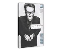 YJACED Original Vintage Mini Poster Magazine Clipping - Elvis Costello, London, 1977 Canvas Poster Bedroom Decor Landscape Office Room Decor Gift 16x24inch(40x60cm)