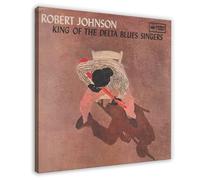 YJACED Original Vintage Mini Poster Magazine Clipping - Robert Johnson - King Of The Delta Blues Singers Canvas Poster Bedroom Decor Landscape Office Room Decor Gift 24x24inch(60x60cm)