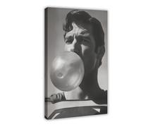 YJACED Superman Poster, Vintage Black And White Superman Canvas Poster Bedroom Decor Landscape Office Room Decor Gift 16x24inch(40x60cm)