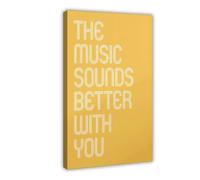 YJACED The Music Sounds Better with You Music Poster Canvas Poster Wall Art Decor Print Picture Paintings for Living Room Bedroom Decoration 08x12inch(20x30cm)