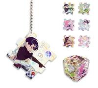 YJacuing Anime Alien Stage Duet Series Mystery Blind Bag Acrylic Keychain, Officially Licensed Puzzle Piece Couple Gift, Multicolor, Medium