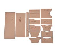 YJC - 17 Wallet Pattern Template, Transparent Acrylic DIY Short Purse Template, Reusable Leather Crafting Guide with Kraft Paper Protection for Handmade Wallets