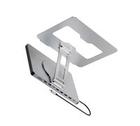 Yjcnelcr 10 in 1 Laptop Docking Station with 360 Degree Rotating Base Stand for Efficient Office Use and Device Connection
