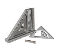 Yjcnelcr 2 In 1 Aluminum Alloy Combination Woodworking Angles Ruler Set High Precise Measurement Tool for Carpentry