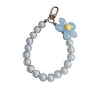 Yjcnelcr Acrylic Beaded Floral Wristband Handmade Bracelet Beaded Phone Chain Acrylic Texture Phone Jewelry for Bag