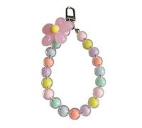 Yjcnelcr Acrylic Beaded Floral Wristband Handmade Bracelet Beaded Phone Chain Acrylic Texture Phone Jewelry for Bag