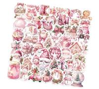 Yjcnelcr Christmas Themed Cartoon Stickers 50PCS Reusable Waterproof PVC Decals For Personalizing Tablets Notebook Doodles Christmas Stickers Kids Safe