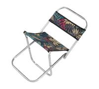 Yjcnelcr Compact Outdoor Stool with Backrest | Folding Camp Seat in Oxford Fabric and Metal Frame for Travel Stops, Line Breaks, Sketching Practice