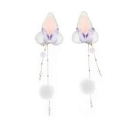 Yjcnelcr Hair Clips for Women Hair Barrettes 1Pair Fringed Flower Hair Clip for Party Wedding Rabbits Ear Side Clip Hair Styling Accessories Chinese Costume Barrettes Hair Accessories for Girls