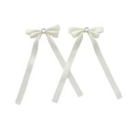 Yjcnelcr Hair Clips Hair Barrettes 1pair Rhinestone Bowknot Hairpins Hot Girls Long Ribbon Bowknot Hair Clip Duckbill Hair Clip for Woman Braids Hair Clip Hair Accessories for Women Ladies and Girls