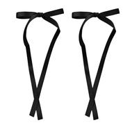 Yjcnelcr Hair Clips Hair Barrettes 2 Pcs Ribbon Bow Elegant 2000s Style Side Clip Bow Hair Clip Sweet Girls Fairy Bow Style Long Bowknot Balletcore Hair Accessories for Women Ladies and Girls