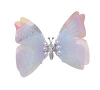 Yjcnelcr Hair Clips Hair Barrettes Shivering Butterfly-shape Hairclip with Pearls Headwear Photo Props Hair Jewelry Plain Nymph Fairy Pearls Headdress Hair Accessories for Women Ladies and Girls