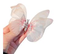 Yjcnelcr Hair Clips Hair Barrettes Shivering Butterfly-shape Hairclip with Pearls Headwear Photo Props Hair Jewelry Plain Nymph Fairy Pearls Headdress Hair Accessories for Women Ladies and Girls
