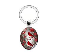 Yjcnelcr Key Chains for Ladies Redness Bird Pendant Necklace Keychain Drop Earring Simple Open Rings for Girls Women Keyrings Keychain Bag Pendant Decoration Purse Charms Gifts for Women Girls