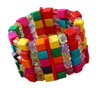 Yjcnelcr Multicolor Wood and Acrylic Beaded, Casual, Red Color
