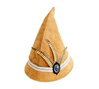 Yjcnelcr Mysterious Witch Costume Hat With Feathered Decors Premium Breathable Polyester Suitable For Cosplay And Themed Event Wizard Cosplay Bucket Hat