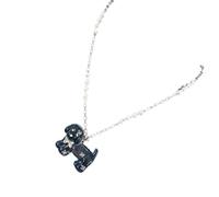 Yjcnelcr Playful Dog Necklace Pendant Neckchain for Commuting Wear, C