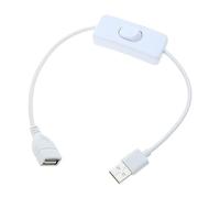 Yjcnelcr USB Switch Line USB Cable with On/Off Switch Line 30CM/11.8inches Black/White USB Adapter Cable