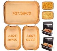 YJDM Air Fryer Liners for AF500UK AF500UKCP 10.4L Ninja Foodi Flex Drawer, 150pcs Disposable Parchment Paper Liners for Duronic AF34 10L/Instant XXL 8.5L/Ometa 9L Flex Dual Two Size Air Fryers