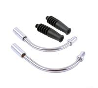 YJDOORPLAY 1 Pair Bicycle V Brake Noodles Cable Guide,Pipe Boots Bend Tube,Aluminium Alloy and,Stainless Steel 90 Degree Elbow for Folding Bike Cycling Silver