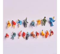 YJDOORPLAY 100pcs Sitting Figures 1 100 Scale Painted Models of Passengers for Model Railroads, Stations, and Cityscapes
