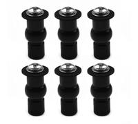 YJDOORPLAY 3 Pairs Toilet Seat Mounting Hardware Kit Top Fix Hinge Hole Fixings Set for Back to Wall Units Stainless Steel Rubber Screw Nuts Installation Accessories Black Silver 37x13mm