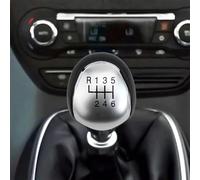 YJDOORPLAY 5 6 Speed Manual Transmission Gear Shifter Knob for Ford Focus for Galaxy C-Max Kuga Black White Leather Interior Accessories(6 Speed)