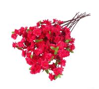 YJDOORPLAY Artificial Peach Blossom Branches 26.4inch Decorative Silk Flowering Stems Multi Colors Faux Blossoms for Home Wedding Hotel Living Room Indoor Decor(peach blossom red)