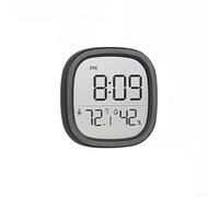 YJDOORPLAY Digital Alarm Clock with Thermometer and Hygrometer for Indoor Temperature and Humidity Monitoring, Desktop Clock with Clear LCD Display, Comfort Indicator, °C/°F Switchable(Black)