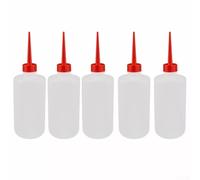 YJDOORPLAY Dispensing Bottles Set of 5 for Paint Pigment Glue Ink Dye Reusable Plastic Containers with Pointed Mouth for Art Craft DIY Projects 6.3x6.3x23.3cm