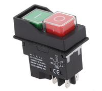 YJDOORPLAY Electromagnetic Push Button Switch IP55 Waterproof 4 Pin Industrial Safety Switch AC250V 16A Machine Tool Starter with Brake Function Double Pole Off