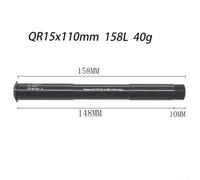 YJDOORPLAY Mountain Bike Thru Axle 15x100mm Quick Release Rod Aluminum Alloy Front Component for Rockshox Pike Reba Revelation WC XX RCT3 Road Cycling Parts Black(15x110mm 158L)