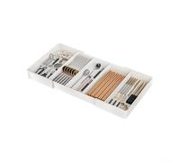 YJDOORPLAY Multi-functional Drawer Organizer for Kitchen Utensils Office Bathroom, Adjustable Plastic Storage Tray Divider with Expandable Design for Flatware Spatulas Small Items(B)