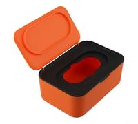 YJDOORPLAY Plastic Wipes Dispenser Box With Lid Baby Wet Tissue Storage Case Container For Bathroom Kitchen Living Room Car Office Hotel Restaurant(Black Orange)