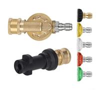 YJDOORPLAY Pressure Washer Quick Connect Kit with 5 or 7 Adjustable Nozzles, 1/4 Inch Swivel Elbow Connector, 4500 PSI Rotary Fitting for Garden Cleaning Tasks(seven-speed)