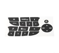 YJDOORPLAY Radio CD Button Switch Repair Sticker Decal for Renault 2009-2011 Interior Control Dashboard Black Vinyl Overlay with White Lettering