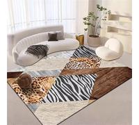 YJDRUG Leopard and Zebra Print Rug 180x300cm, Luxury Low pile Area Rug with Abstract Design, Multi-Textured Soft & Plush Feel, Easy Clean for Modern Living Room and Bedroom