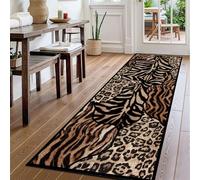 YJDRUG Leopard Cheetah Runner Rug, 60x150cm,Stain Resistant Machine Washable Long Carpet for Hallway, Kids Bedroom, Entryway, Foldable Wrinkle-Free Animal Print Rug, Non-Slip Durable Indoor Floor Mat