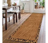 YJDRUG Leopard Print Rugs, 60x150cm,Hallway Anti-Slip Runner Rug,Retro Tribal Pattern Carpet With Rubber Backing, Washable Long Rug for Stairs, Hallway, Living Room, Bedroom ,Kitchen ,Entrance Mat