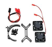 YJDTESVC AM-5687 56113 Motor Heat Sink Dual Cooling Fan Heatsink 56-58Mm for 1/5 XMAXX XRT Arrma Kraton Upgrade Parts,Black
