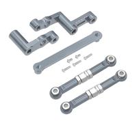 YJDTESVC CNC Aluminum Modification Steering Link Group Assembly Tie Rod For 1/16 MJX Hyper Go 16207 16208 16209 16210 H16 H16BM RC Parts(Titanium Set)